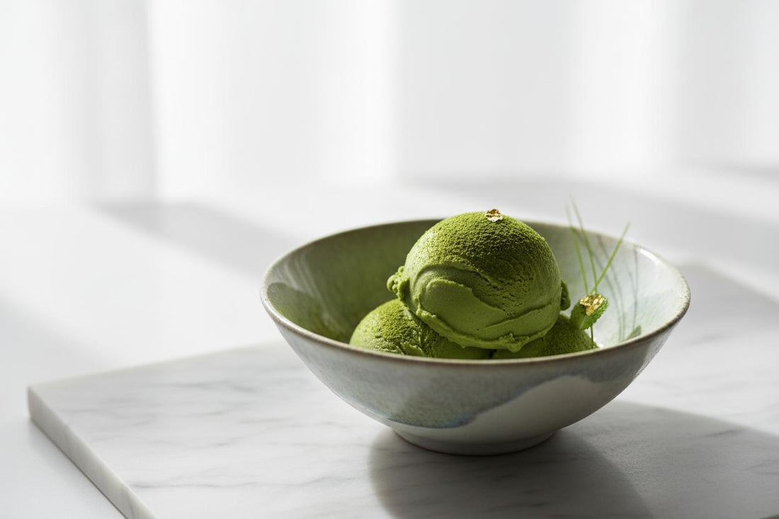 Helado de matcha casero — cremoso y sin heladera