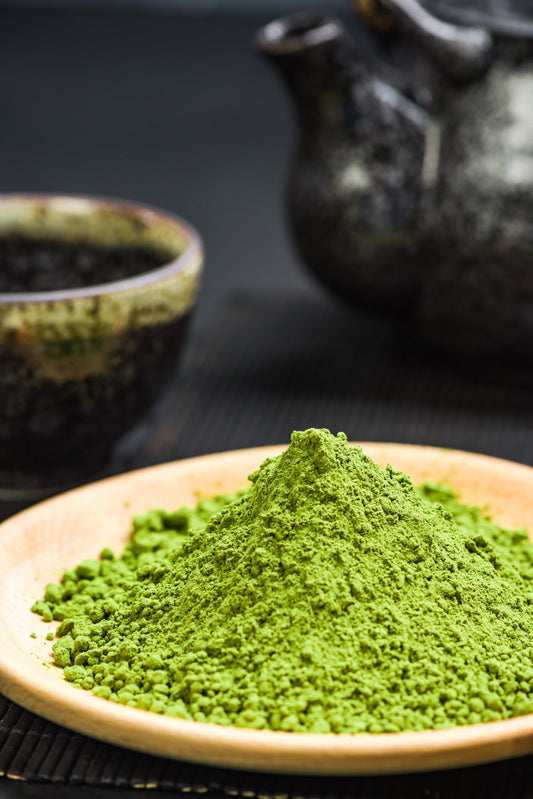 Matcha en polvo como fondo