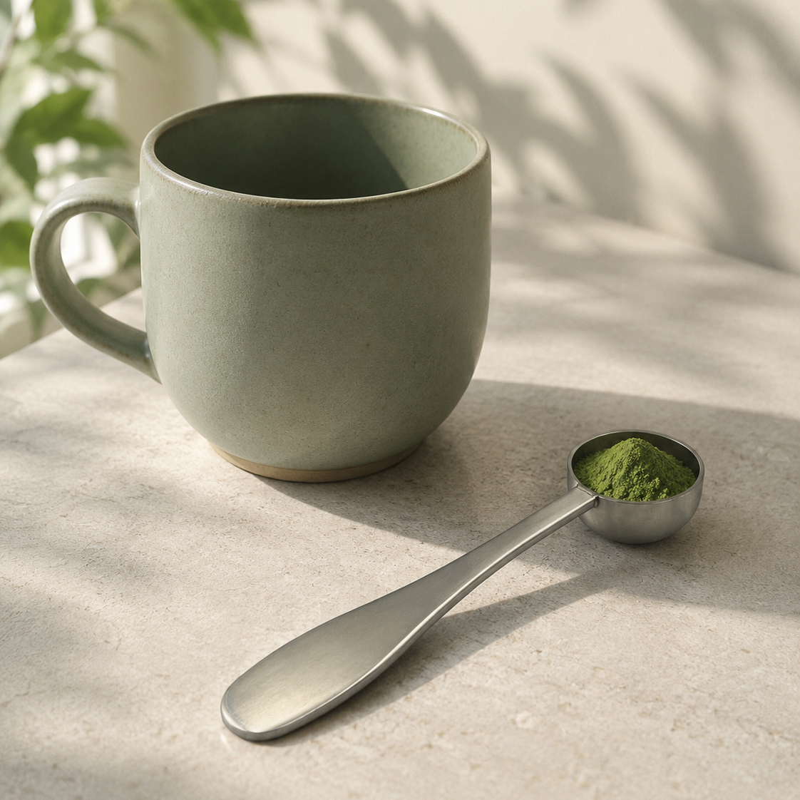 Preparación de matcha ceremonial Bambú Latte con chasen y chawan