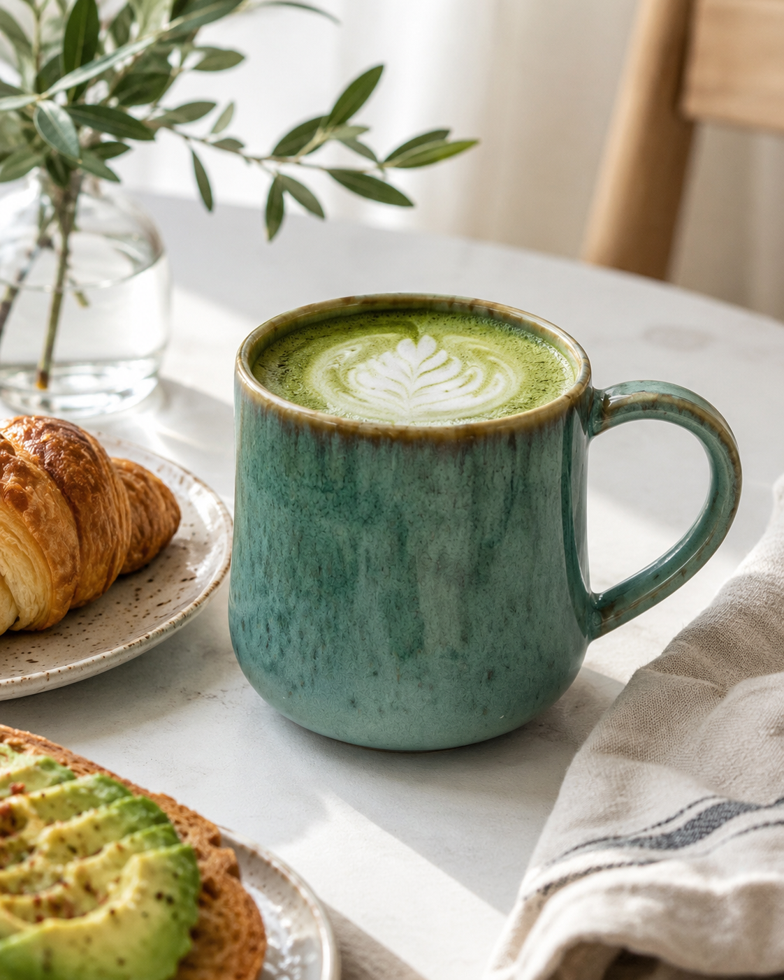 Lata de matcha ceremonial japonés Bambú Latte con polvo verde