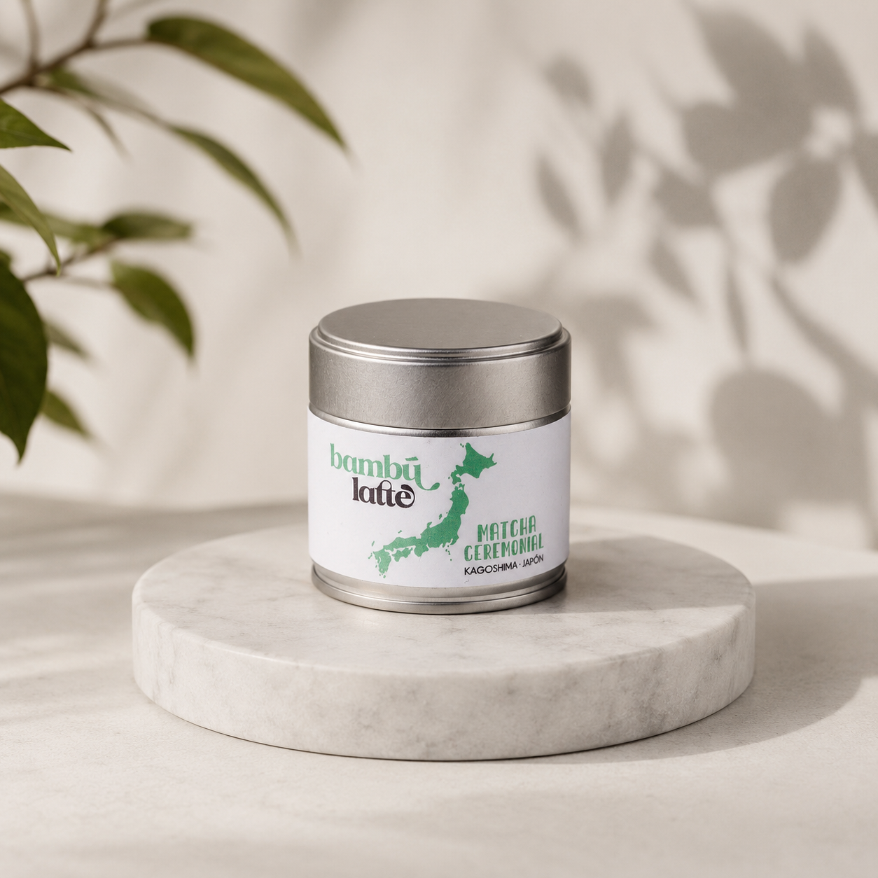 Taza de cerámica artesanal verde Bambú Latte para matcha y café