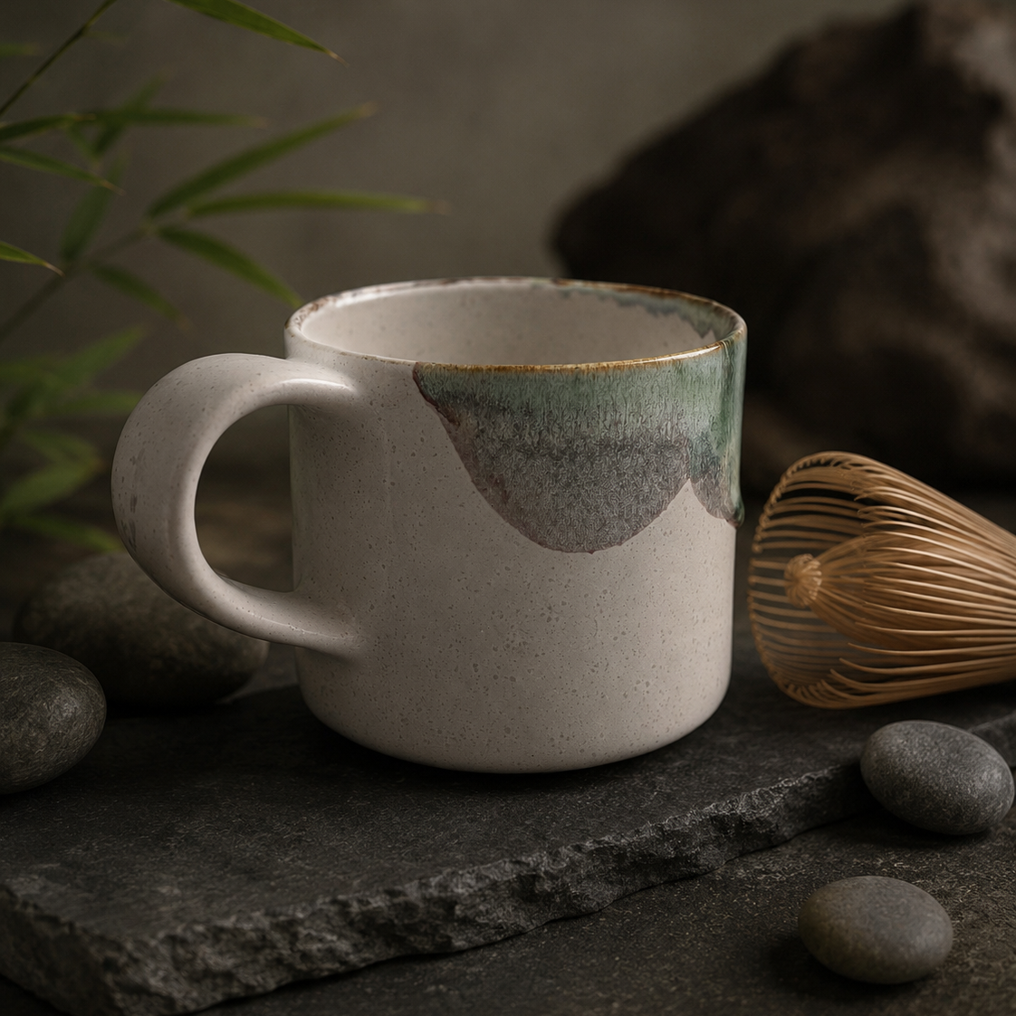 Matcha japonés de primera cosecha Bambú Latte con utensilios